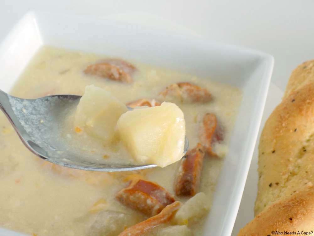 Slow cooker potato sausage soup Play video right here